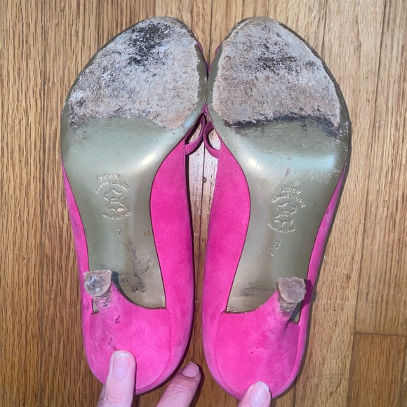 JCrew pink strappy sandals heels size 7 - Picture 4 of 5